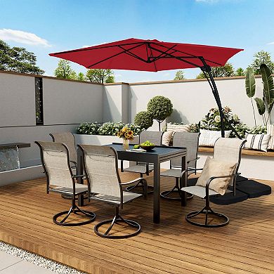 Mondawe 10 ft. Square Cantilever Outdoor Hexagon Offset Patio Umbrella Market Umbrella