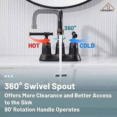 1.2 GPM Centerset Bathroom Faucet with Drain Assembly