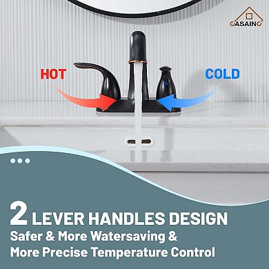 1.2 Flow Centerset Bathroom Sink Faucet with Drain