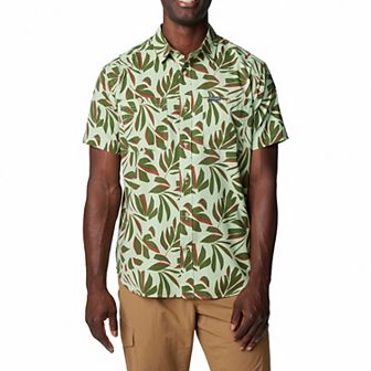 Men's Columbia UPF 40 Utilizer Printed Short Sleeve Button-Down Shirt