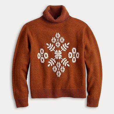 Women's Farmers Market Embroidered Turtleneck Sweater