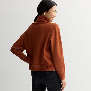 Women's Farmers Market Embroidered Turtleneck Sweater