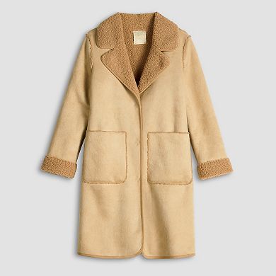 Women's Farmers Market Teddy & Suede Open Front Jacket