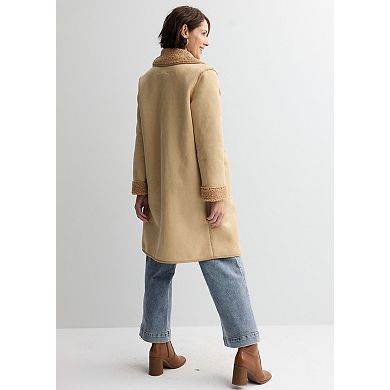 Women's Farmers Market Teddy & Suede Open Front Jacket