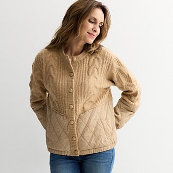 Women's Farmers Market Sweater Mix Puffer Jacket