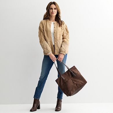 Women's Farmers Market Sweater Mix Puffer Jacket