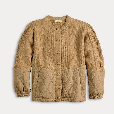 Women's Farmers Market Sweater Mix Puffer Jacket