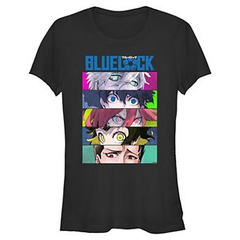 Juniors' Blue Lock Character Panels Fitted Graphic Tee