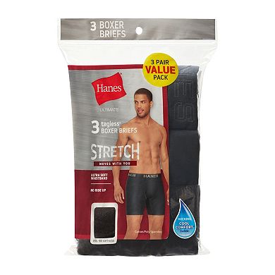 Men's Hanes® 3-Pack Cotton Stretch Boxer Brief Underwear