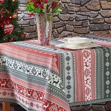 Christmas Themed Tablecloth, Deer Pattern Christmas Tablecloth, Holiday Decorating
