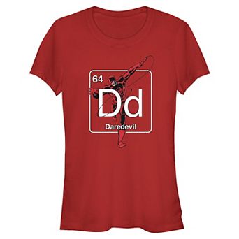 Juniors' Marvel Daredevil Periodic Element Fitted Graphic Tee