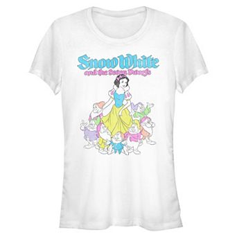Disney's Snow White And The Seven Dwarfs Neon Colors Juniors' Fitted Graphic Tee