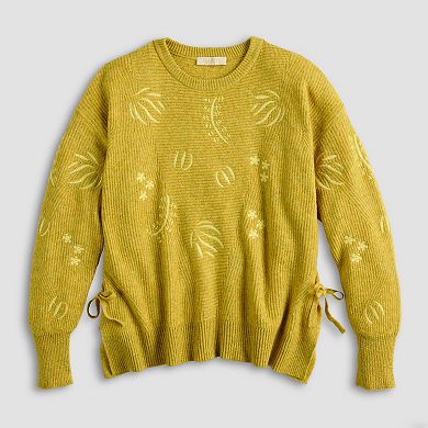 Women's Farmers Market Embroidered Side Tie Sweater