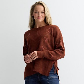Women's Farmers Market Embroidered Side Tie Sweater