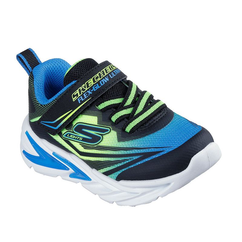 Skechers S-Lights® Flex-Glow Ultra Toddler Boys' Sneakers, Toddler Boy's, Size: 6 T, Black Lime