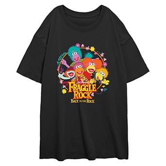 Juniors' Fraggle Rock Back To The Rock Poster Oversized Graphic Tee