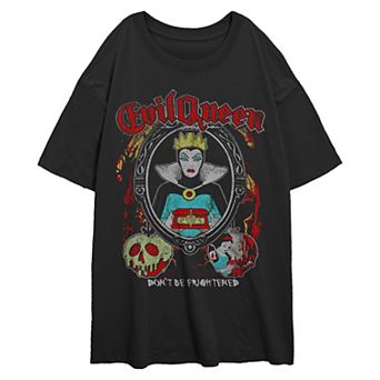 Disney Villains Evil Queen And Snow White Don't Be Frightened Juniors' Oversized Graphic Tee