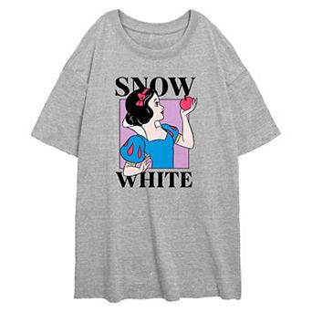 Disney's Snow White And The Seven Dwarfs Pose With Apple Juniors' Oversized Graphic Tee
