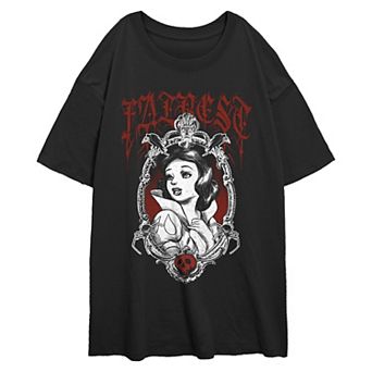 Disney's Snow White And The Seven Dwarfs Fairest Mirror Pose Juniors' Oversized Graphic Tee