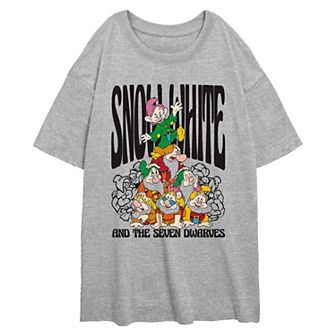 Disney's Snow White And The Seven Dwarfs Funny Pyramid Juniors' Oversized Graphic Tee