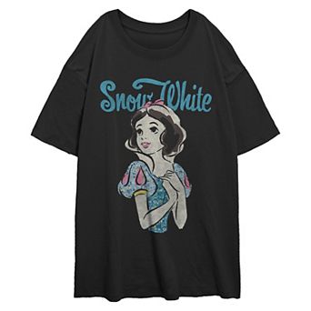 Disney's Snow White And The Seven Dwarfs Marker Sketch Portrait Juniors' Oversized Graphic Tee