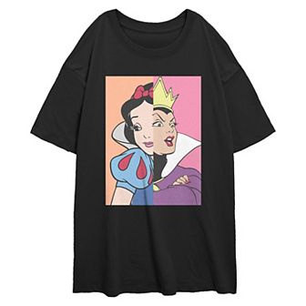 Disney's Snow White And Evil Queen Split Profile Juniors' Oversized Graphic Tee