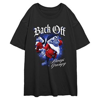 Disney's Snow White And The Seven Dwarfs Grumpy Back Off Always Grumpy Juniors' Oversized Graphic Tee