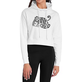 Juniors' Pink Floyd Neon Logo Crop Hoodie