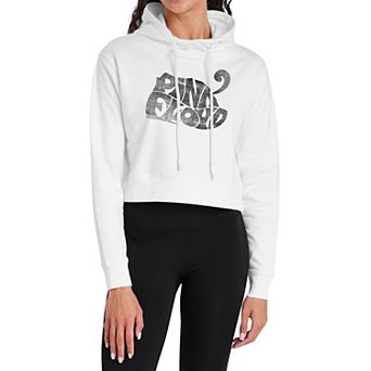 Juniors' Pink Floyd Neon Logo Crop Hoodie