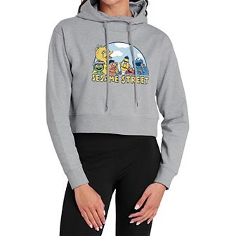 Juniors' Sesame Street Friends Crop Hoodie