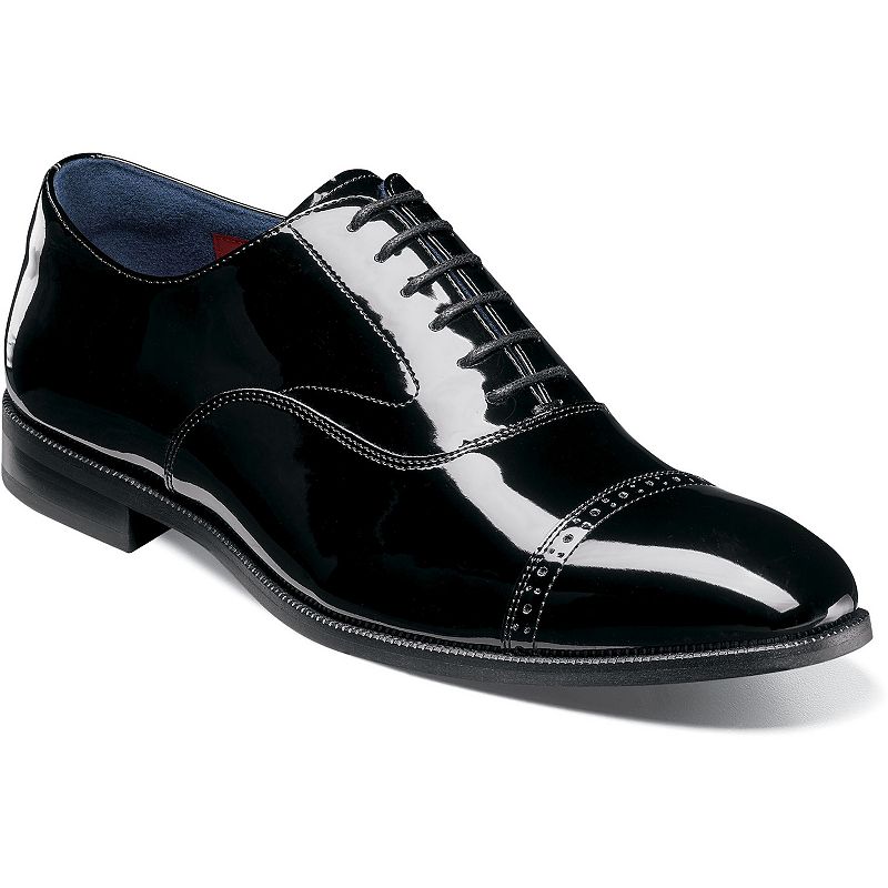 Stacy Adams Concorde II Men's Leather Cap-Toe Oxford Dress Shoes, Size: 9.5, Black Patent