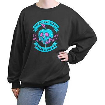 Disney Villains Every Love Story Needs A Villain Juniors' Oversized Graphic Pullover