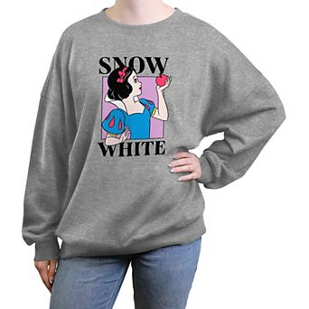 Disney's Snow White And The Seven Dwarfs Pose With Apple Juniors' Oversized Graphic Pullover