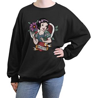 Disney's Snow White And The Seven Dwarfs Fairest Of Them All Juniors' Oversized Graphic Pullover