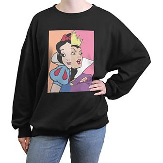 Disney's Snow White And Evil Queen Split Profile Juniors' Oversized Graphic Pullover