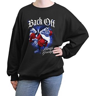 Disney's Snow White And The Seven Dwarfs Grumpy Back Off Always Grumpy Juniors' Oversized Graphic Pullover