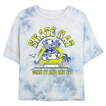 Juniors' Greg Lutzka Skate Rat Grip It And Rip It Cropped Graphic Tee