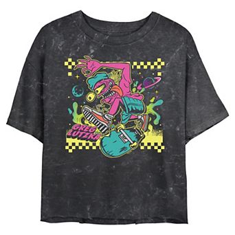 Juniors' Greg Lutzka Crazy Skater Cropped Graphic Tee
