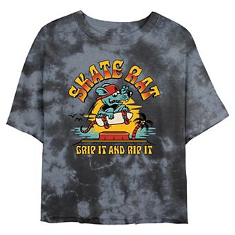 Juniors' Greg Lutzka Skate Rat Scene Cropped Graphic Tee