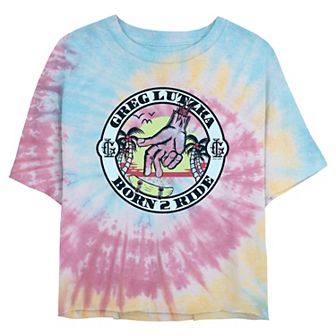 Juniors' Greg Lutzka Born To Ride Cropped Graphic Tee