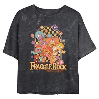 Juniors' Fraggle Rock Back To The Rock Groovy Portrait Cropped Graphic Tee