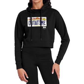 Juniors' Back to the Future License Plate Crop Hoodie