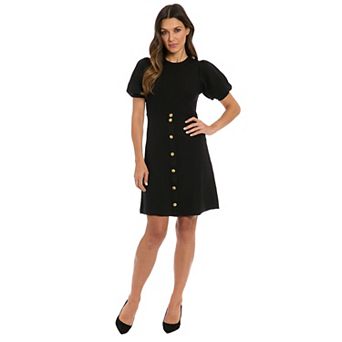 Women's London Times Puff Sleeve A-Line Sweater Dress