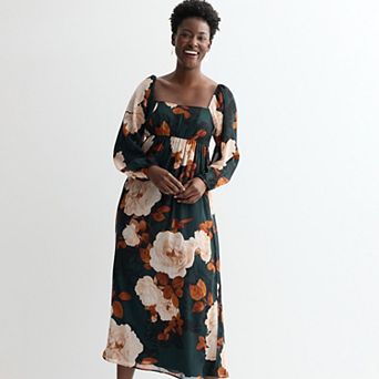 Women's London Times Square Neck Smocked Back Maxi Dress