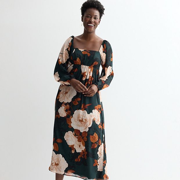 【完売品】サンサカエプチ　Laura smocked dress Women's London Times Square Neck Smocked Back Maxi Dress