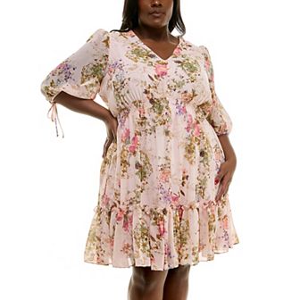 Plus Size Taylor V-Neck Fit & Flare Mini Dress