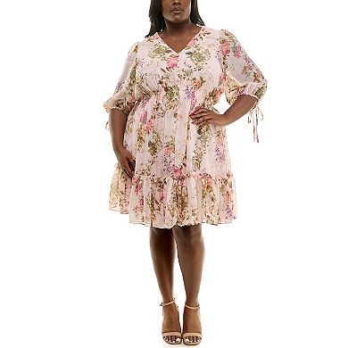 Plus Size Taylor V-Neck Fit & Flare Mini Dress