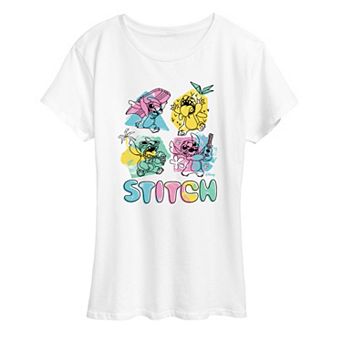 Disney's Lilo & Stitch Women's Pastel Grid Graphic Tee
