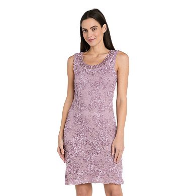 Petite R&M Richards 2-pc. Beaded Neck Detail Soutache Lace Jacket Dress