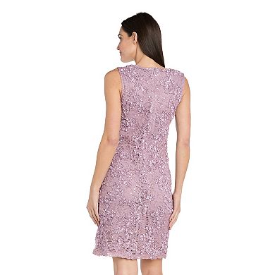 Petite R&M Richards 2-pc. Beaded Neck Detail Soutache Lace Jacket Dress
